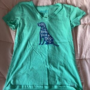 Life is Good Dog V-Neck Woman’s Top- Size S
